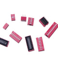Red 41Pcs Dip Switches Kit With Ten Value Settings In Double Row 2.54mm Pitch PCB Mountable Slide On Off Toggle Switches