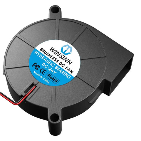 50mmx15mm 5015 Blower Fan 24V for 3D printers with brushless cooling and hydraulic bearing, front view