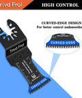 Badass 20 Piece Pack Curved Edge Oscillating Saw Blades Featuring Japanese Steel Teeth That Cut Smoothly With Zero Wobble On Wood Metal And Plaster Level Up Your Power Tool Game Instantly - Curved-edge design blade for precision cuts.