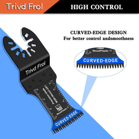 Badass 20 Piece Pack Curved Edge Oscillating Saw Blades Featuring Japanese Steel Teeth That Cut Smoothly With Zero Wobble On Wood Metal And Plaster Level Up Your Power Tool Game Instantly - Curved-edge design blade for precision cuts.