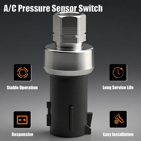 Ford Compatible AC Pressure Sensor Switch Replaces OE 6F9319D594AA For Crown Victoria 2003 Through 2011 shown with features