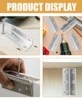 8 Pack Stainless Steel L Shaped Corner Brackets For 90 Degree Furniture And Cabinet Support, Heavy Duty Triangular Braces installation