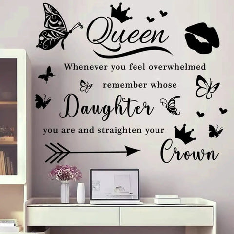 Queen Inspired Wall Sticker Set For Teen Girls Bedroom And Living Room Motivational Vinyl Wall Decals with dope sayings