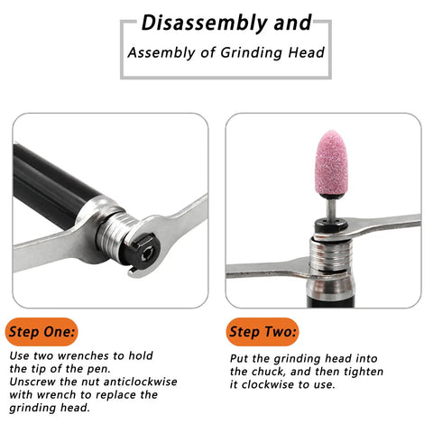 Disassembly and assembly steps for Pro Level Pneumatic Pencil Die Grinder Pumping Out 65000 RPM At 90 Psi With A Rock Solid 1/8 Inch Collet.