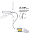 2 Pack LED Sewing Machine Light With Flexible Gooseneck Arm And Magnetic Base 30LEDs 6W Ultra Bright Work Lamp, Silver