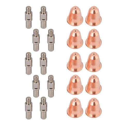Badafaci Plasma Cutter Consumables Electrode Nozzle Kit For S25 And S45 Torch featuring 10 PR0110 electrodes and 10 PD0116 nozzles.