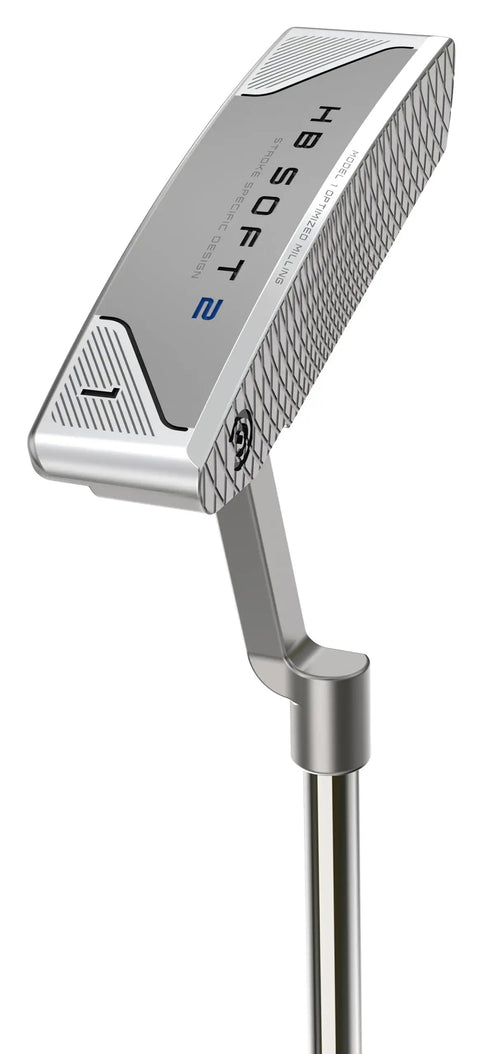 HB Soft 2 Putter With Speed Optimized Face Technology And Dynamic Groove Milling For Consistent Distance, silver finish close-up