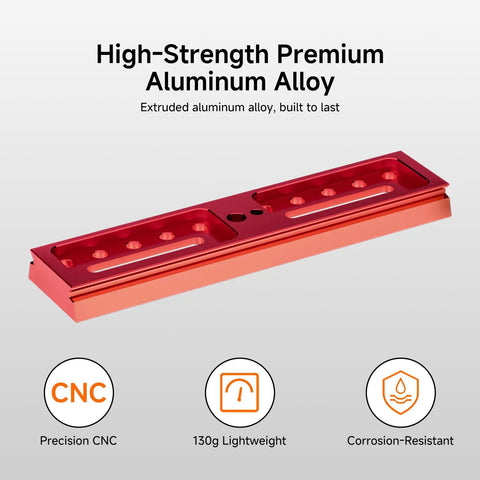 Red Go To Dual Sided Dovetail Mount Plate 185mm for SV555 APO with Vixen Synta and Arca Swiss mounts, corrosion-resistant aluminum