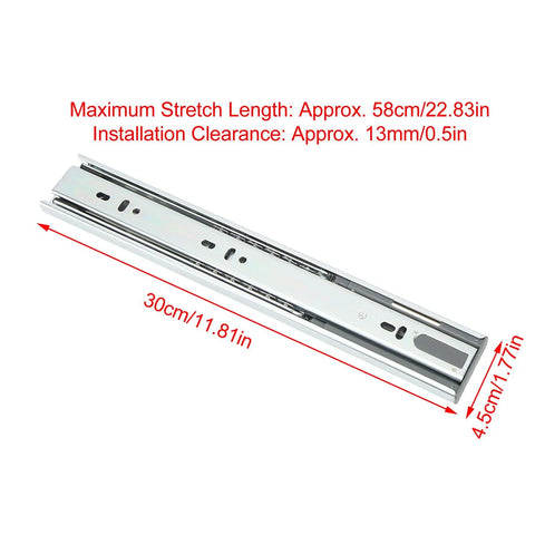 12 Inch Ball Bearing Drawer Slides With Full Extension For RVs Yachts And Home Drawers 30KG Heavy Duty Cabinet Rails