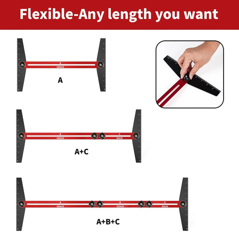 Built Like A Tank Stair Tread Jig And Adjustable Template Locking Bars for Tighter Fittings and precise length variations.