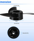 Diagram showing dimensions of 3 Blade Trolling Motor Propeller For MotorGuide 3 5 Inch Diameters Machete III Outboard Boat Prop