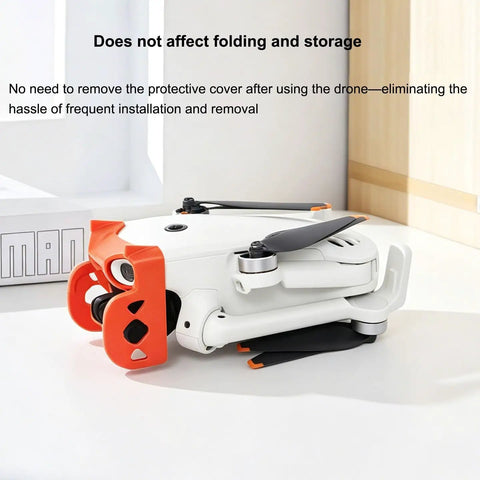 Anti Collision Gimbal Bumper Guard For Lito X1 And Lito 1 Drones showing compact folding with camera protector in orange.