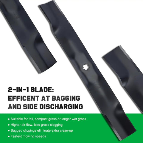 42 Inch Mower Blades For John Deere Riding Lawn Mowers With 7 Point Star Spindle Compatible D130 D110 D105 D125 X300