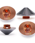 10 Pack Double Chromed Laser Nozzles For Fiber Laser Engravers And Cutters, 28mm Diameter, 15mm Height, 1.2mm Caliber, M11 Thread, Premium Brass