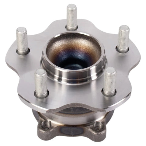 Rear Driver Side And Rear Passenger Side Wheel Bearing And Hub Assembly Set For 2019 Through 2023 Nissan Altima Front Wheel Drive Plug And Play Easy Install Two Piece Kit DIY Friendly, close-up view