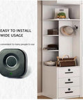 Smart Biometric Cabinet Lock With Fingerprint Access And Bluetooth App Control shown on white cabinet