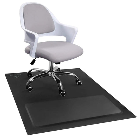 Anti Fatigue Standing Desk Mat For Hardwood Floors With Cushioned Foam Foot Support 48 By 36 Inch Desk Chair Mat with chair view