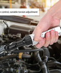 Boss Level Aluminum Alloy 1/4 Square Drive Pneumatic Wrench With Lever Controlled Adjustable Torque Up To 25 Ft Lbs used in engine bay for precision work.