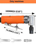 90 Degree Air Angle Die Grinder Quarter Inch Shank 25000 RPM Pneumatic Right Angle with orange grip and attached wrench
