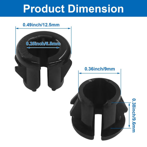 Dimensions of Opened Snap Bushing Set 3 By 8 Inch Heavy Duty Nylon Cable Hole Grommets For Wiring And Electrical Protection, Black OSB10 Plastic