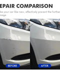 Before and after comparison using Anvil Jeep Touch Up Paint Kit For Wrangler Gladiator Renegade - DIY Scratch Repair on car bumper.