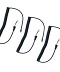 Replacement Handheld Mic Cable For Yaesu Radios Stretchable 24 Inch Mic Cord Compatible With MH 36 MH 36A6J MH 42 MH 42B6J MH 48 MH 48A6JA MH 48A6J FT 7800 FT 8800 FT 8900 And More 3 Pack showing coiled design and connectors.