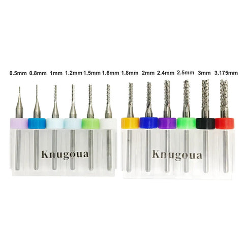 Pro Grade End Mill Set Of 12 Tungsten Steel CNC Router Bits For PCB Circuit Boards Wood Plastic Copper Engraving Milling And Drilling 0.5 To 3.175mm Heavy Duty Ultra Sharp Wear Resistant