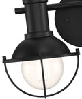 Close-up of black metal detail on Industrial Farmhouse 4 Light Bathroom Vanity Fixture In Brushed Gold For A Dope Modern Vibe