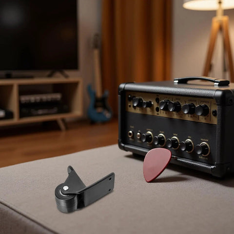 Rigid L Shape Plate Mount Caster for Tool Box and Workbench in a music room with PVC rubber wheels, non-swivel design