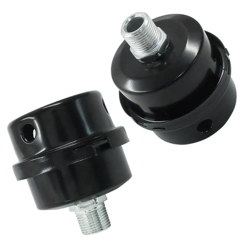 Two Pack Air Compressor Silencer With Three Eighths Inch Thread Intake Filter Sound Muffler For Blowers And Generators, 16mm Exhaust Ports