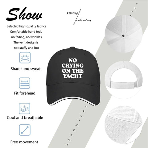 No Crying On The Yacht Golf Hat For Men - Cool Lightweight Golf Cap With Classic Silhouette And Easy To Carry Design