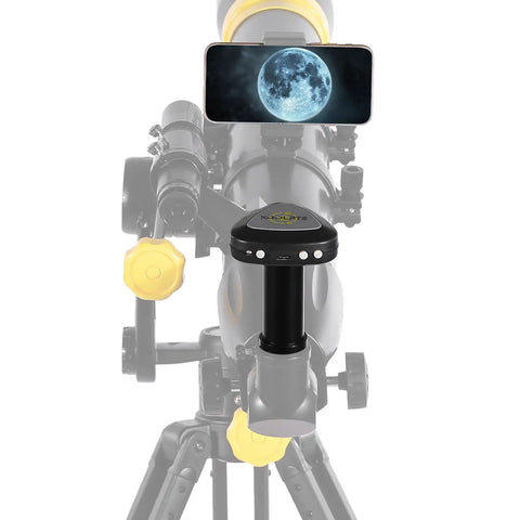 WiFi Telescope Eyepiece Cam With 1080P HD 2MP Sensor, Real Time Phone Viewing on telescope showing moon image