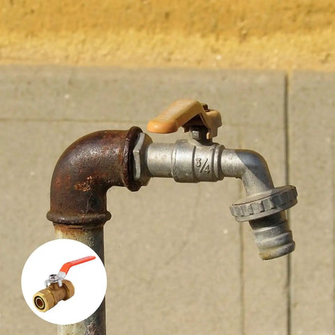 Heavy Duty Brass Ball Valve For Water Heater Inlet Pipe With Reliable Barb Hose Fitting, installed for easy drainage control.