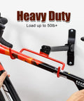 Wall Mounted Bike Rack Set Heavy Duty Bicycle Hanger for Horizontal Mount Space Saving Garage Organizer with rubber hooks