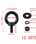 12 Pack M5 Stainless Steel Eye Bolts With Nuts And Washers For DIY Projects And Outdoor Lifts Heavy Duty Black Finish 12 MM Thread