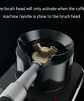 Effortless Electric Portafilter Cleaner features an auto-activating brush head design for easy stale coffee ground removal.