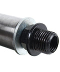 Heavy Duty Round Pipe Notcher Tool Grips Tight On Three Quarter To Three Inch Tubing With Zero To Fifty Degree Angles And Built Beefy Steel Frame close-up of black threaded end.