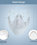 Transparent Face Shield For Men And Women, Lightweight Anti Fog Protective Shield, Reusable and Washable Clear Shield with design details