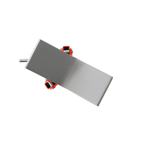 Top view of V Head Folding Pipe Stand With 12 Inch Pipe, Heavy Duty Portable Red Stand, visible locking mechanism