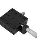 Micrometer Fine Tuning Cross Roller Linear Stage For Rock Solid X Axis Travel 60x60mm Aluminum Translation Table, top view.