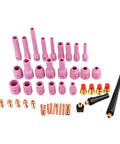 Tig Torch Accessory Kit With Stable Gas Support For Industrial Parts And Hobbyist Repairs, Includes Replacement Components And Consumables For Metal Fabrication To Keep Your Setup Kicking And Reliable, featuring ceramic nozzles and copper components.