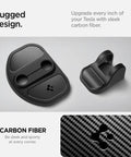 Tesla Door Lock Cover Protectors Set Of 4 showing carbon fiber design, durable TPU and TPV material, for Model Y 2020-2026 and Model 3 2017-2026