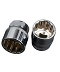 Super Heavy Duty 12 Point Socket Wrench Set Up To 32mm With Locking Storage Box For Torx Hex And Splined Bits, chrome sockets