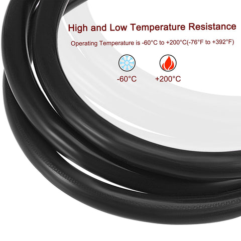Silicone Vacuum Tubing Hose With Inner Diameters From One Eighth Inch To One Half Inch, 6.6 Ft Black High Temperature Engine Vacuum Hose for Air Liquid