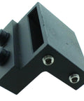 2-Piece Sliding Barn Door Track Limiters And Roller Stoppers, Black Carbon Steel, Noise-Damping Rubber Caps, Side View