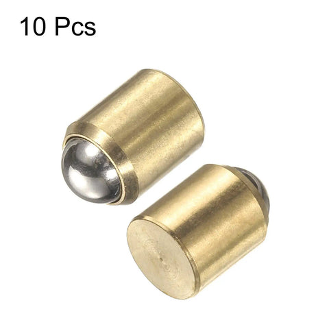 Genuine Brass Ball Point Spring Plungers 10 Pack 8 X 9 Mm Mini Bumpers Heavy Duty, showing brass body and steel ball.