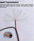 Heavy Duty 14 Gauge Power Extension Cable With Anderson Powerpole To Cigarette Lighter Plug For Generators Solar Panels And Backup Batteries No Sweat Hookup Beefy Copper Wire showing 43 x 0.24 mm copper strands.