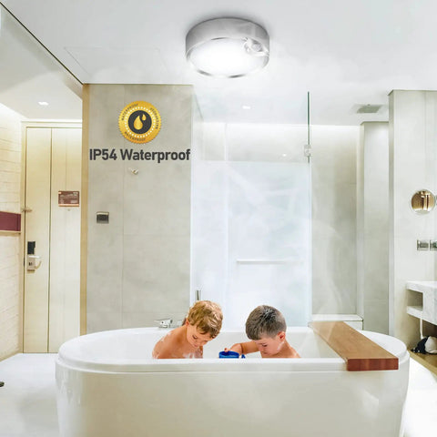 Motion Sensor Ceiling Light Battery Operated Led 400LM For Indoor And Outdoor Use, Bathroom with IP54 waterproof rating