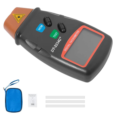 Portable Digital Laser Tachometer With Wide Measuring Range And Five Digit Display Non Contact RPM Meter with accessories