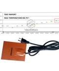 Self Adhesive Silicone Heater Pad For Cars Preheats Engines And Oil Pans To Keep Fluids Butter Smooth For Quick Winter Starts with cord and test report.
